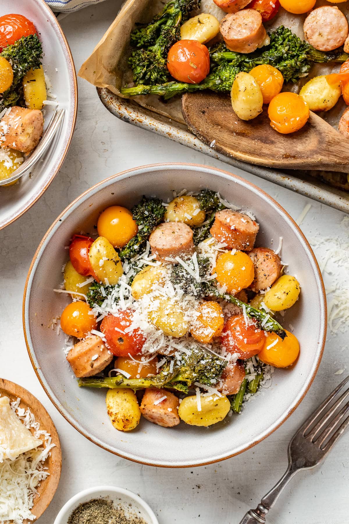 Gnocchi and Sausage with Tomatoes and Broccolini