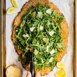Giant Chicken Cutlet Milanese with arugula and lemon