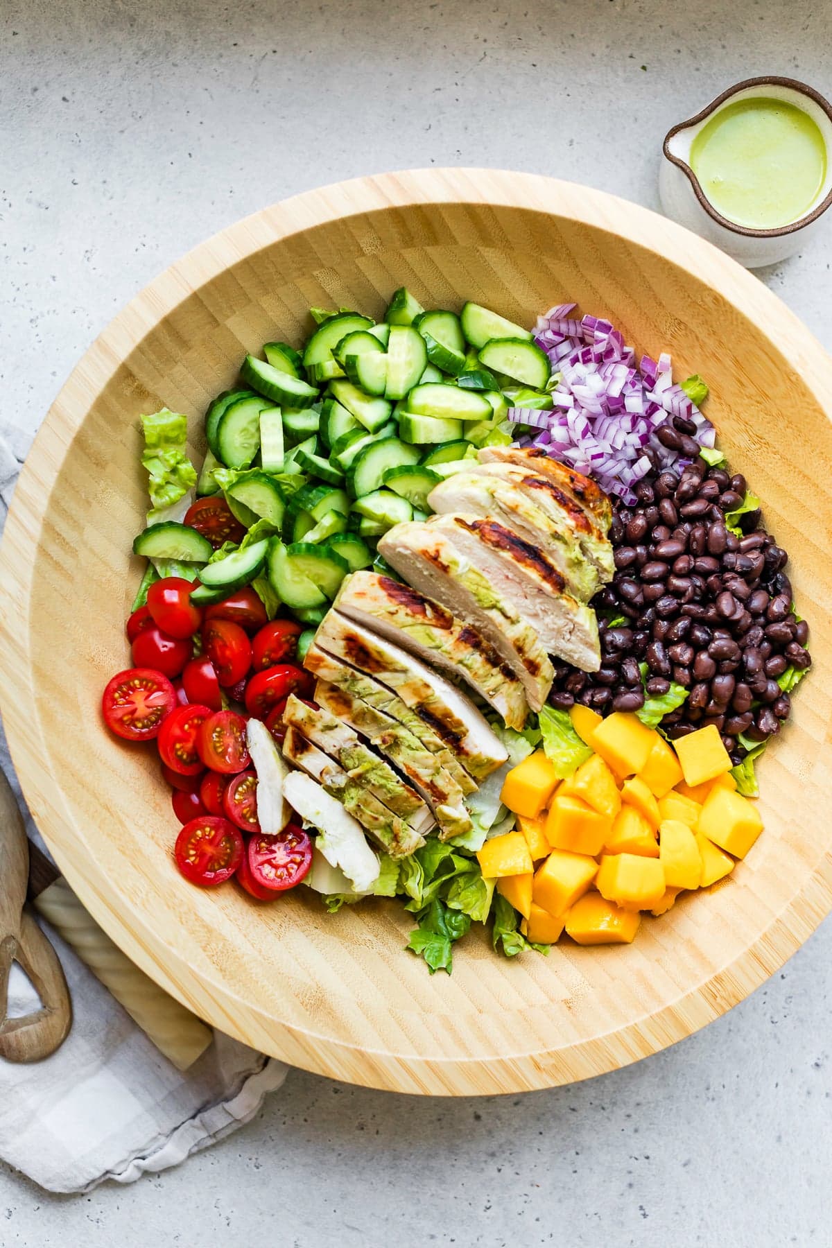 Grilled Chicken Salad with Cilantro Lime Yogurt Dressing