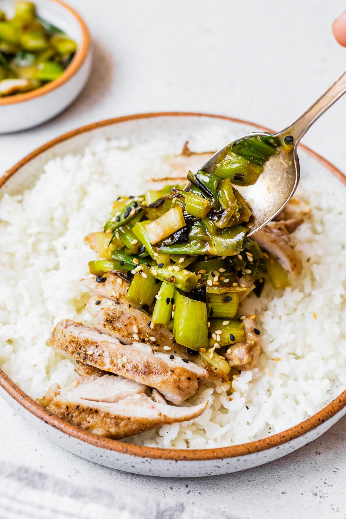 Grilled Boneless Chicken Thighs with Charred Scallion Sauce