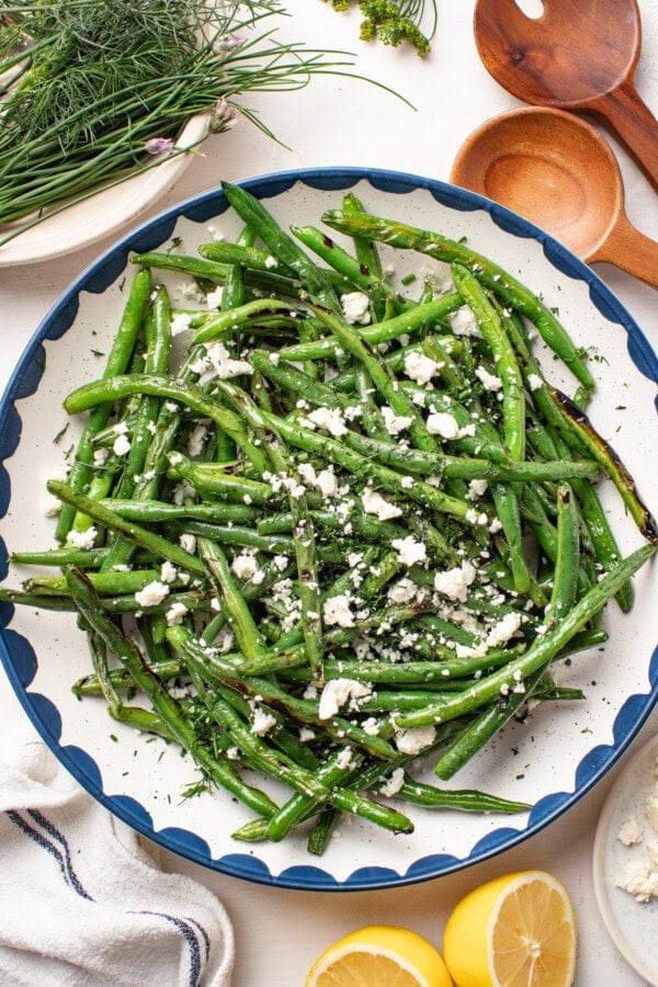This Lemon Feta Grilled Green Bean Salad Tastes Like Summer