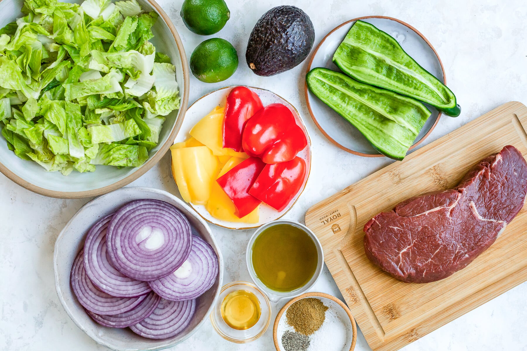 Steak Fajita Salad ingredients