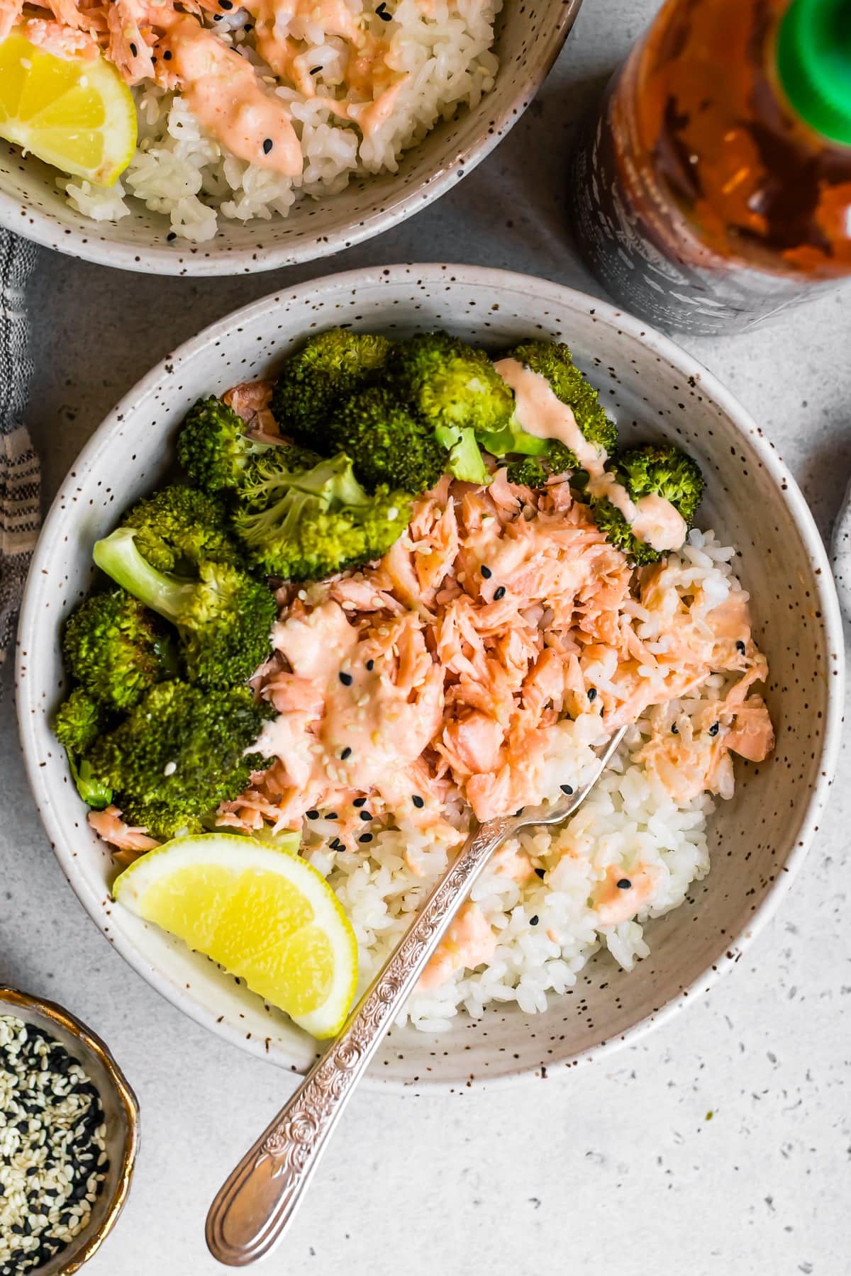 Salmon Broccoli Rice Bowl