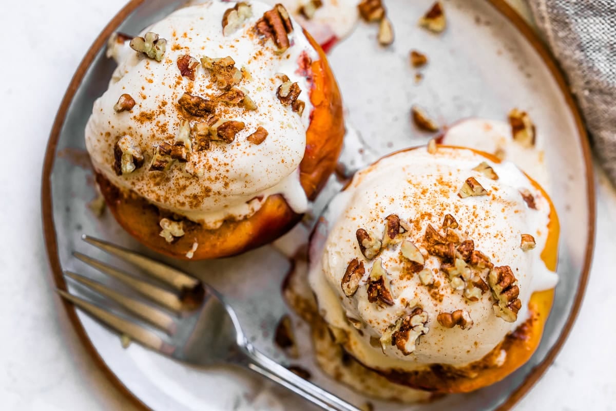 When I Want a Quick, Healthy Dessert, I Make Air Fryer Peaches