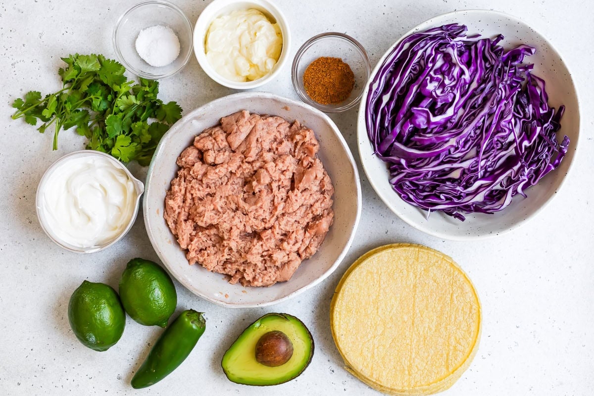Ingredients for Chicken Smash Tacos with Jalapeño Sauce