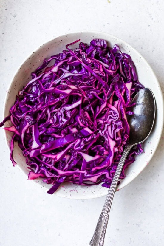 Make the cabbage slaw