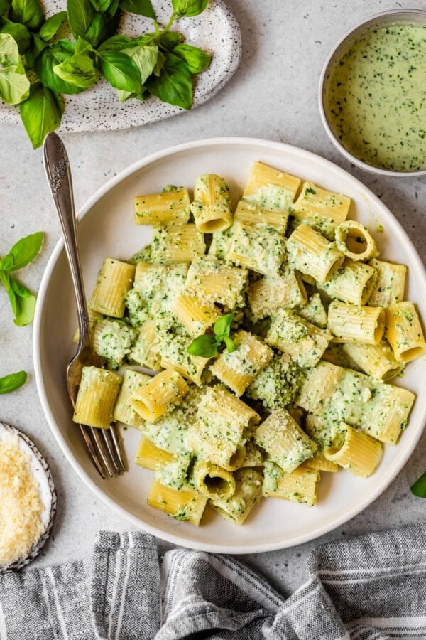 Creamy Protein Packed Pesto Pasta