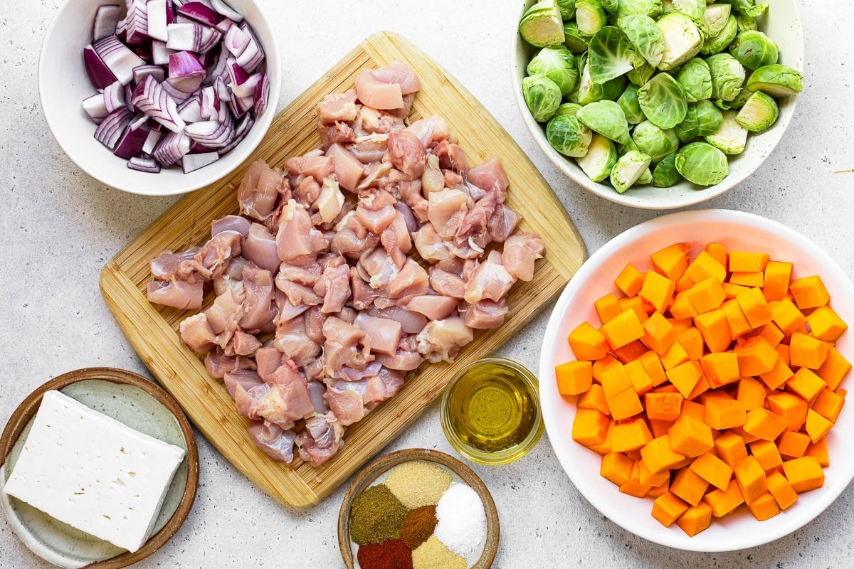 Fall Chicken Sheet Pan Ingredients