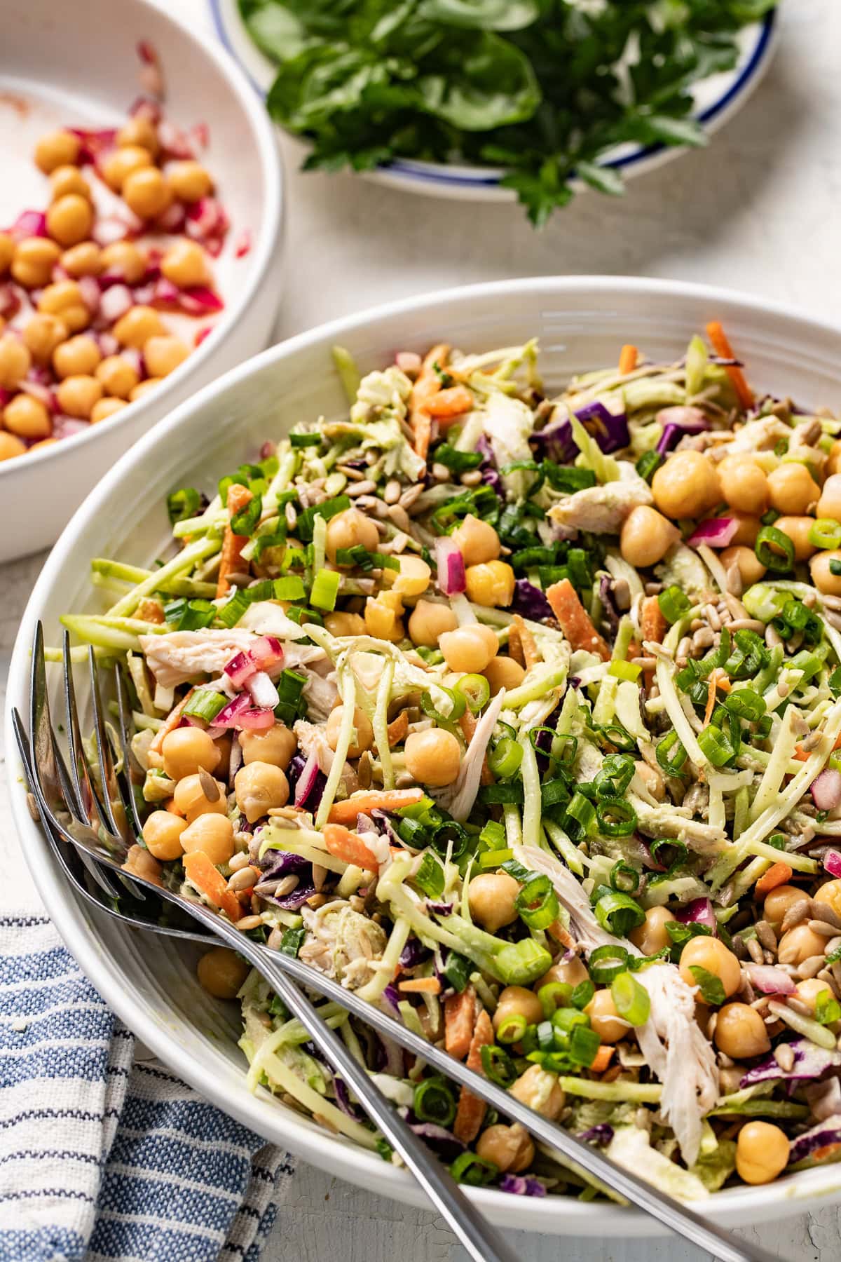 Green Goddess Chicken Chickpea Salad