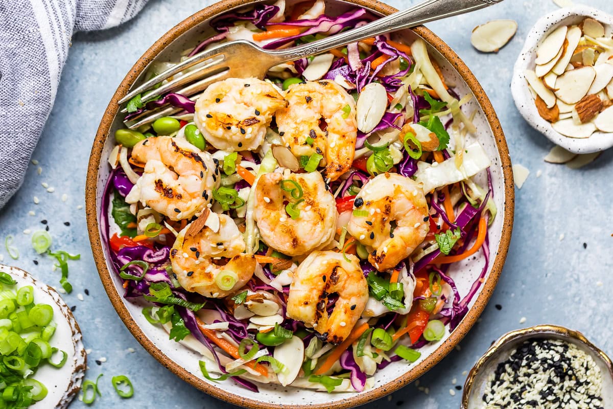 Miso Shrimp Salad (High-Protein and High-Fiber)