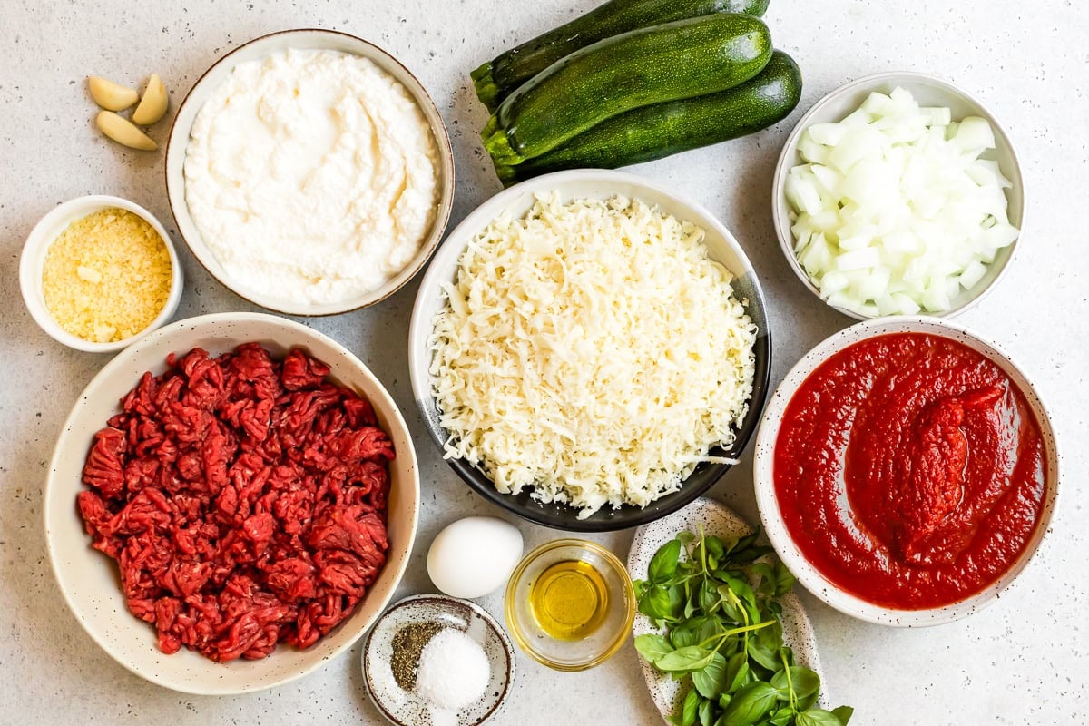 Zucchini Lasagna Ingredients