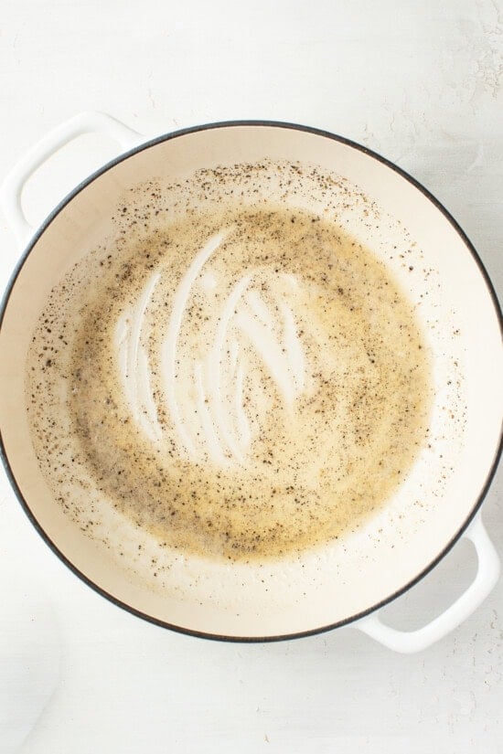Melted butter and black pepper