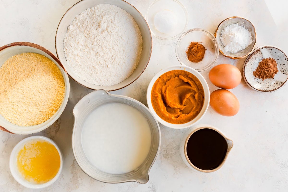 Pumpkin Cornbread ingredients