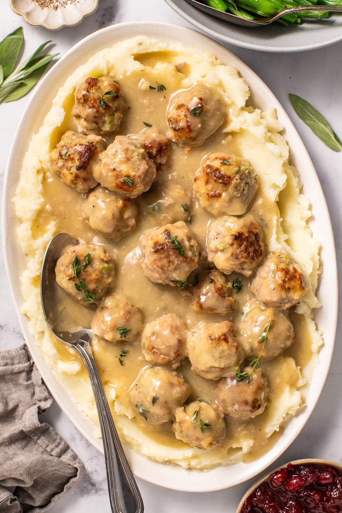 Thanksgiving Turkey Meatballs and Gravy