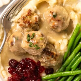 Thanksgiving Turkey Meatballs and Gravy